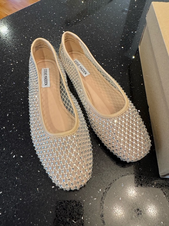 Steve Madden Shoes - NWT -Steve Madden Nude Crystal-Studded Ballet Flats- Price is Firm